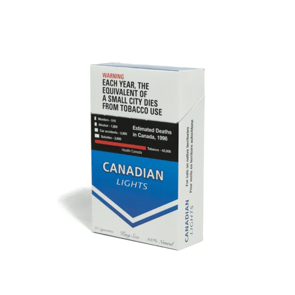 Canadian Lights side view pack na may pula at puting disenyo