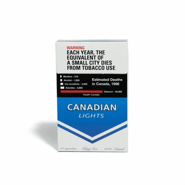 Canadian Lights front view pack na may pula at puting kulay