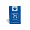 Paquet de cigarettes légères DK en vue de face avec un emballage bleu et blanc