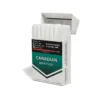 Photographie professionnelle du produit de cigarettes mentholées canadiennes vue latérale