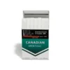 Vue de face du paquet de cigarettes mentholées canadiennes, produit authentique