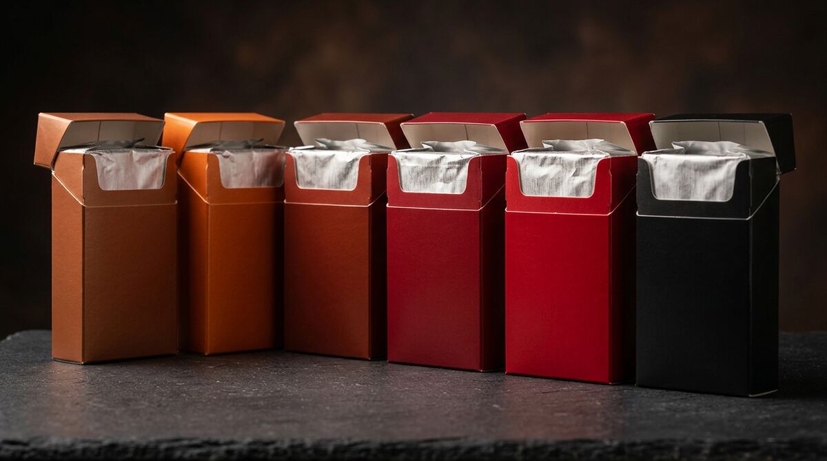 Сигареты с полным вкусом Канада — коллекция пачек сигарет в теплых янтарных и красных тонах для руководства по крепости